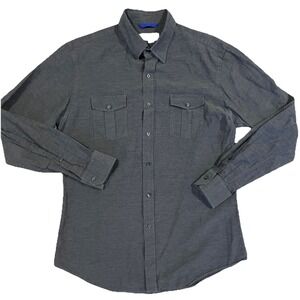 Teddy Stratford NYC shirt‎ men's 5 (XL) long sleeve button up gray cotton casual